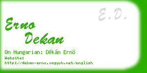 erno dekan business card